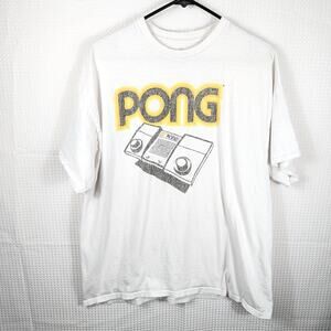 Atari Pong XL T-Shirt Men's White 2022 Ripple Junction Retro Gaming Graphic Tee
